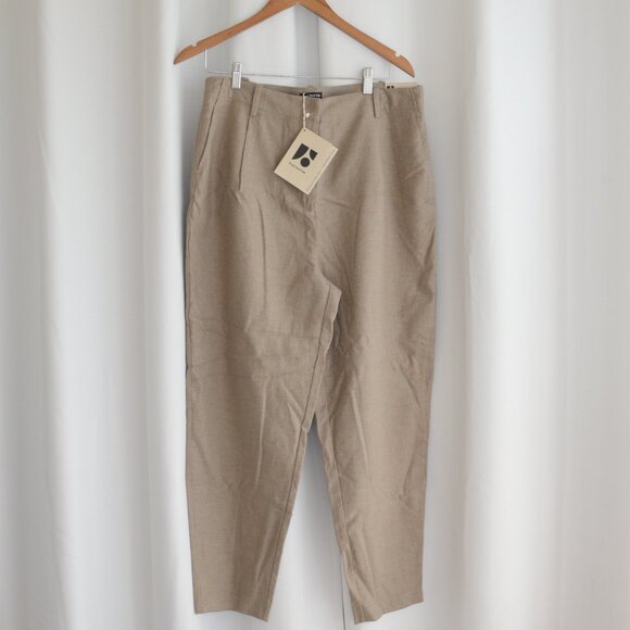 NWT Frank and Oak Amelia Linen Blend Tan Balloon Pants Sz 10 - Picture 2 of 8